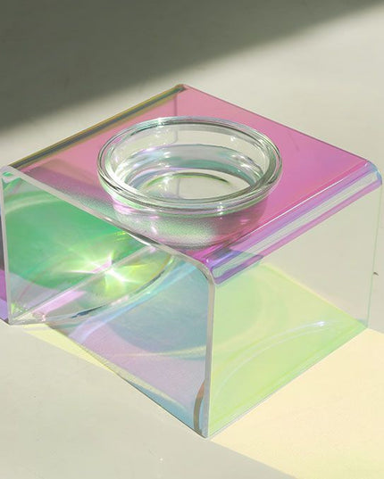 Acrylic Pet Dazzling Bowl Food Basin Small Dog