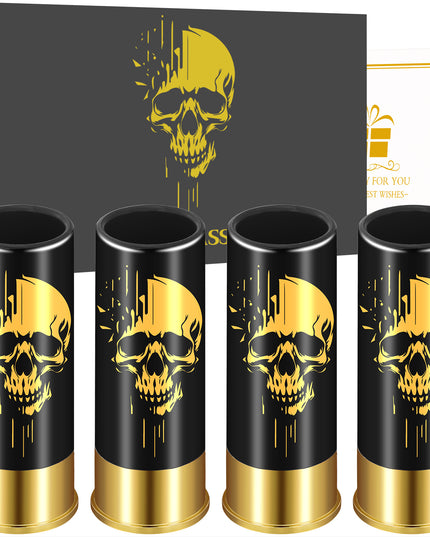 4pcs Skull Shot Glasses, 1.5oz - Reusable, High-Quality Plastic Bullet Cups For Whiskey, Cocktails & Wine, Perfect For Bars, Parties & Gifts