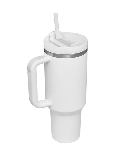 40 Oz Tumbler With Handle Straw Insulated, Stainless Steel Spill Proof Vacuum Coffee Cup Tumbler With Lid Tapered Mug Gifts For Valentine Lover Suitable For Car Gym Office Travel