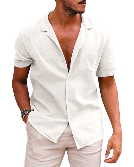 Men's Tops Casual Button Down Shirt Short Sleeve Beach Shirt Summer Mens Clothing