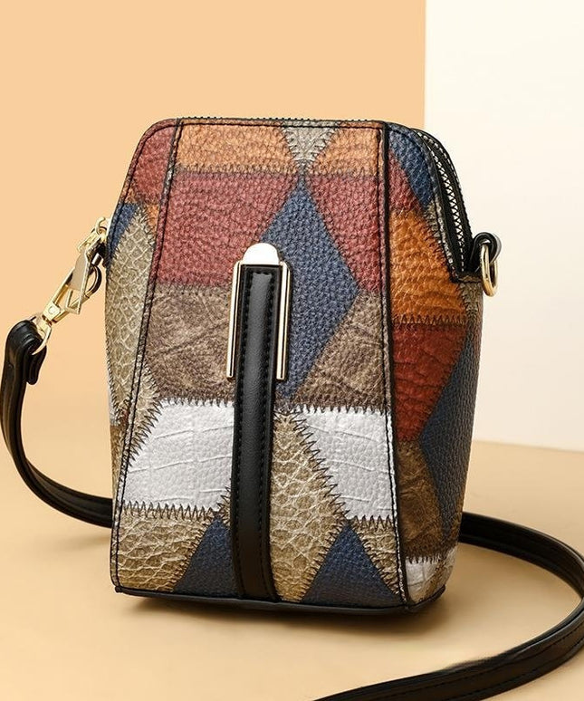 Fashion Soft Leather Stitching Shoulder Bag
