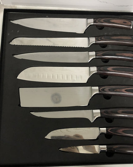 8 Damascus Pattern Stainless Steel Chef's Knives