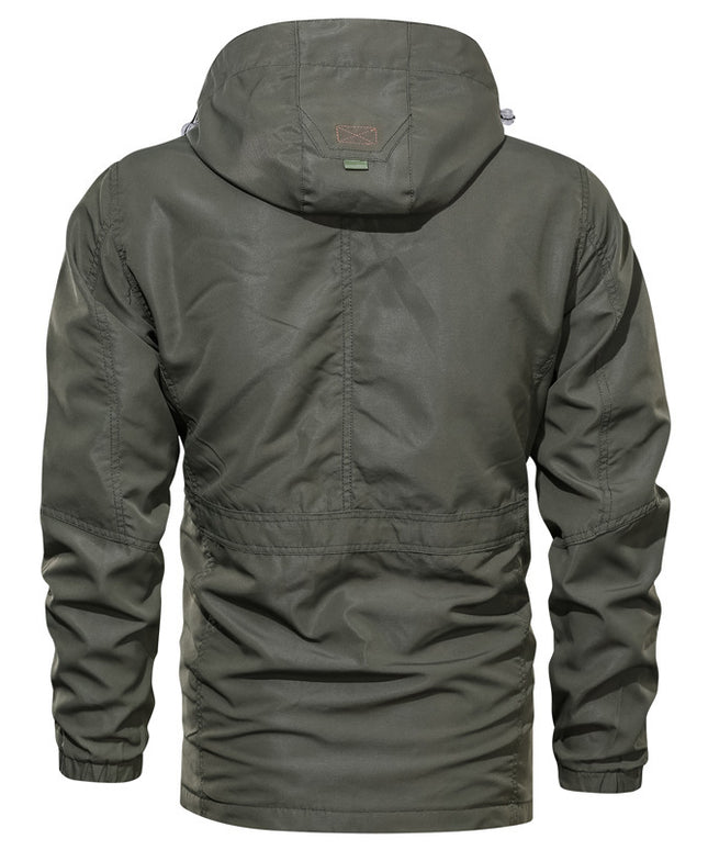 Men's Medium To Long Casual Outdoor Hooded Plus Size Jacket