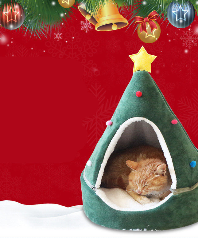 Christmas tree cat litter
