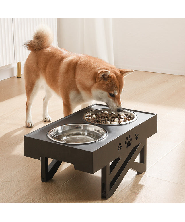 Adjustable Height And Large Capacity Stainless Steel Dog Food Bowl