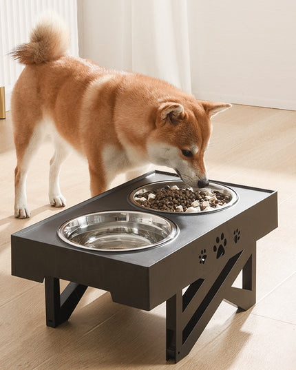 Adjustable Height And Large Capacity Stainless Steel Dog Food Bowl