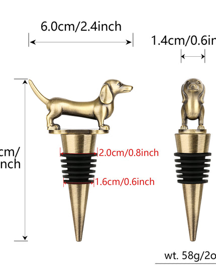 A Dachshund-shaped Red Wine Stopper, A Household Wine Champagne Stopper, An Interesting Dachshund Dog Wine Stopper, Suitable For Men And Women's Birthday Gifts, Halloween, Christmas, Father's Day, Mot