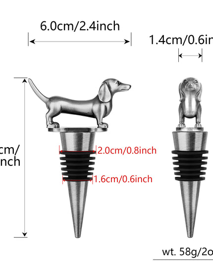 A Dachshund-shaped Red Wine Stopper, A Household Wine Champagne Stopper, An Interesting Dachshund Dog Wine Stopper, Suitable For Men And Women's Birthday Gifts, Halloween, Christmas, Father's Day, Mot