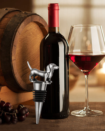A Dachshund-shaped Red Wine Stopper, A Household Wine Champagne Stopper, An Interesting Dachshund Dog Wine Stopper, Suitable For Men And Women's Birthday Gifts, Halloween, Christmas, Father's Day, Mot