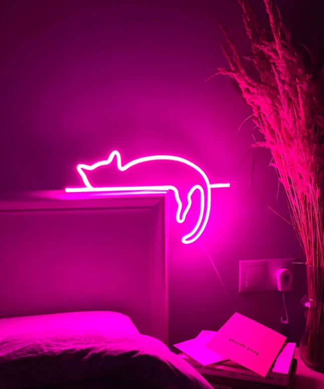 Neon Light-emitting Cat LED Light Room Bedroom Decorative Light