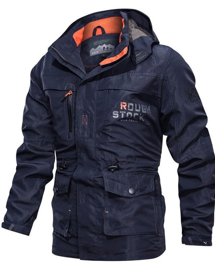 Men's Medium To Long Casual Outdoor Hooded Plus Size Jacket