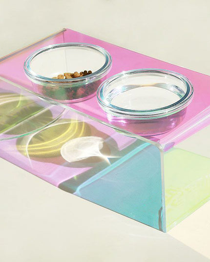 Acrylic Pet Dazzling Bowl Food Basin Small Dog