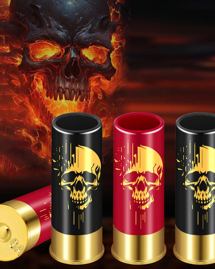 4pcs Skull Shot Glasses, 1.5oz - Reusable, High-Quality Plastic Bullet Cups For Whiskey, Cocktails & Wine, Perfect For Bars, Parties & Gifts