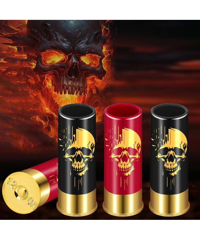 4pcs Skull Shot Glasses, 1.5oz - Reusable, High-Quality Plastic Bullet Cups For Whiskey, Cocktails & Wine, Perfect For Bars, Parties & Gifts