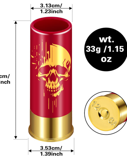 4pcs Skull Shot Glasses, 1.5oz - Reusable, High-Quality Plastic Bullet Cups For Whiskey, Cocktails & Wine, Perfect For Bars, Parties & Gifts