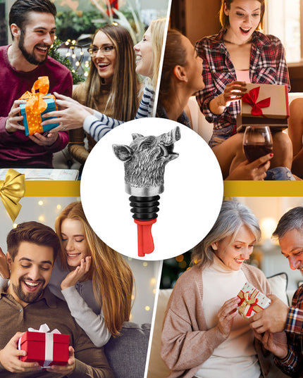 Wild Boar Head Wine Pourer - Vacuum Sealing, Wine Spout, Stopper For Cocktails, Whiskey, Wine Bottles, Perfect Gift For Any Occasion