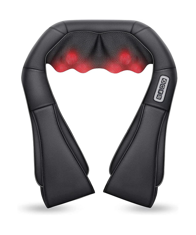 Shiatsu Neck and Shoulder Massager Heated Back Massager U Shape Deep Kneading Electric Massage Pillow for Neck Waist Leg Body