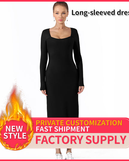 Women's Fashion Simple Solid Color Dress