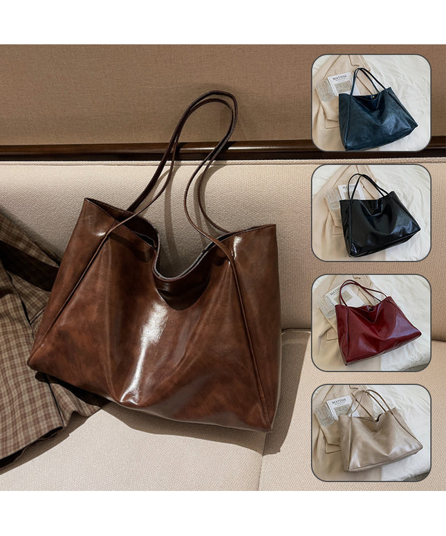 Fashion Handbag New Autumn And Winter Japanese And Korean Large Capacity Soft Leather Shoulder Bag Retro Casual Handbag