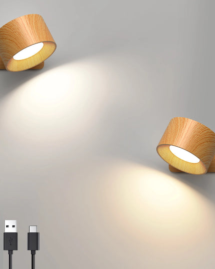 1Pc/2Pcs LED Wall Sconces, 3 Brightness Levels 3 Color Modes Wall Lights, Battery Operated 360° Rotatable Touch Control Wall Lam