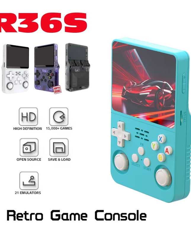 Open Source R36S Video Game Console Linux System 3.5 Inch IPS Screen Retro Handheld Portable Pocket Video Player Boy Gift 64G