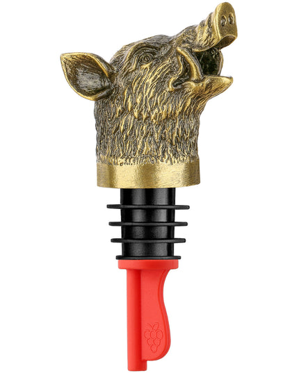 Wild Boar Head Wine Pourer - Vacuum Sealing, Wine Spout, Stopper For Cocktails, Whiskey, Wine Bottles, Perfect Gift For Any Occasion