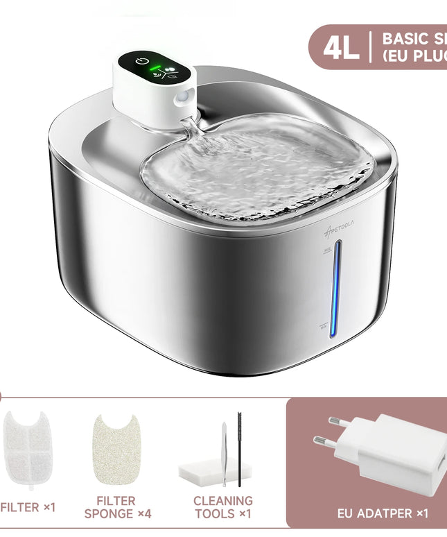 4L Wireless Cat Water Fountain Auto Sensor Drinking Fountain for Cats Dog Drinker Pet Water Dispenser Accessories