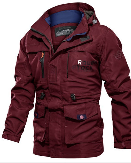 Men's Medium To Long Casual Outdoor Hooded Plus Size Jacket