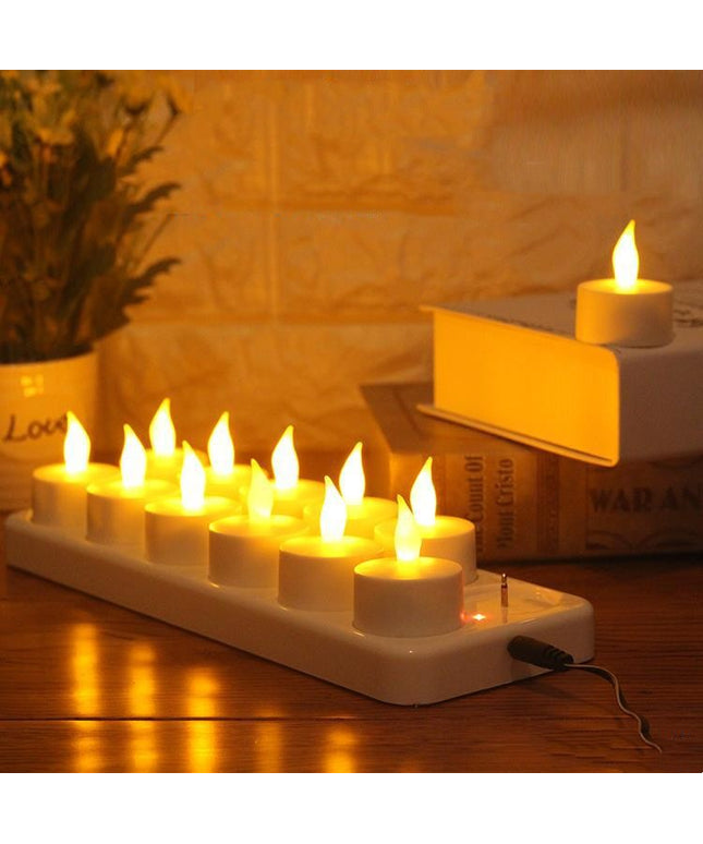 12 LED Rechargeable Electronic Candles