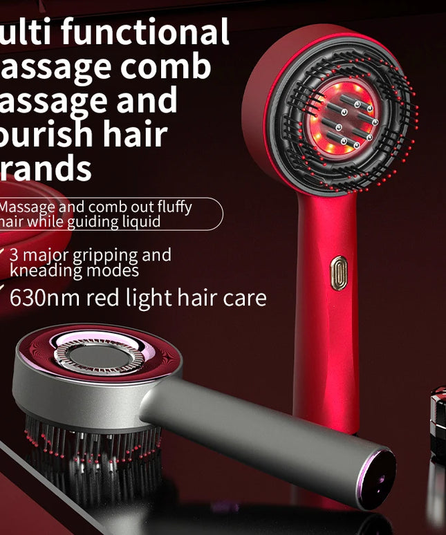 Electric Vibration Massage Comb Red Light Therapy Hair Growth Massage Scalp Brush anti Hair Loss Liquid Oil Applicator Hair Care