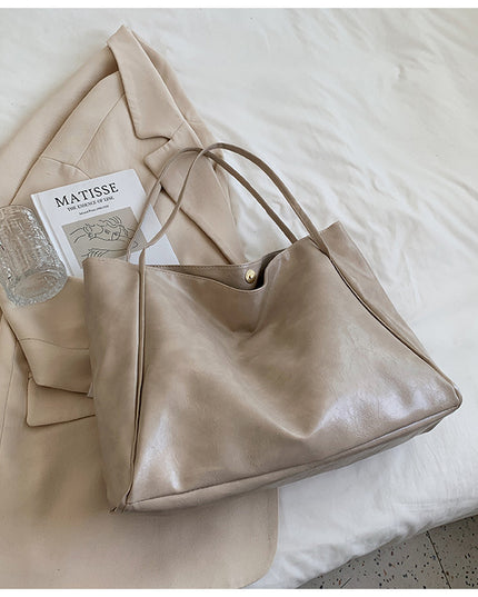 Fashion Handbag New Autumn And Winter Japanese And Korean Large Capacity Soft Leather Shoulder Bag Retro Casual Handbag