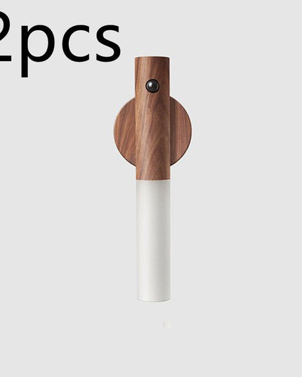 Auto LED USB Magnetic Wood Wireless Night Light Corridors Porch Lights PIR Motion Sensor Wall Light Cabinet Lamp