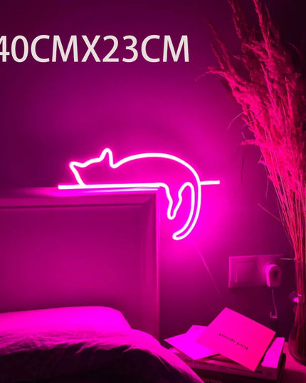 Neon Light-emitting Cat LED Light Room Bedroom Decorative Light
