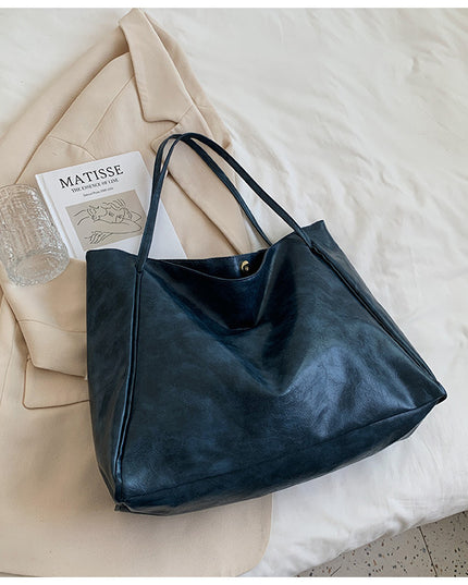 Fashion Handbag New Autumn And Winter Japanese And Korean Large Capacity Soft Leather Shoulder Bag Retro Casual Handbag