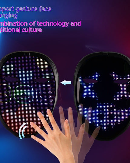 Halloween Face Masks Full Color LED Luminous Mask Face Changing Mask Party Bar Props