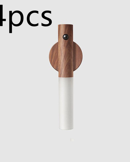 Auto LED USB Magnetic Wood Wireless Night Light Corridors Porch Lights PIR Motion Sensor Wall Light Cabinet Lamp