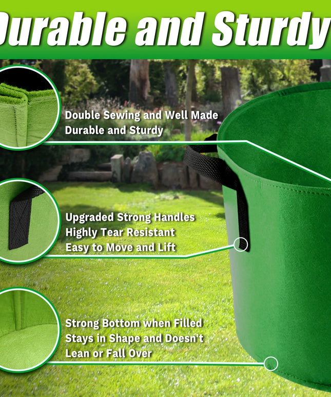 5 Gallon Grow Bags, 7 Pack Colorful Fabric Plant Pots with Handles for Garden and Outdoor Planting