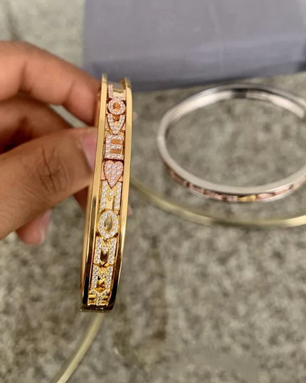 17CM CZ stones DIY Bracelet for Women and Men  Personality Slider Bangle Roman Numeral Bracelet Women Bangle Sliding