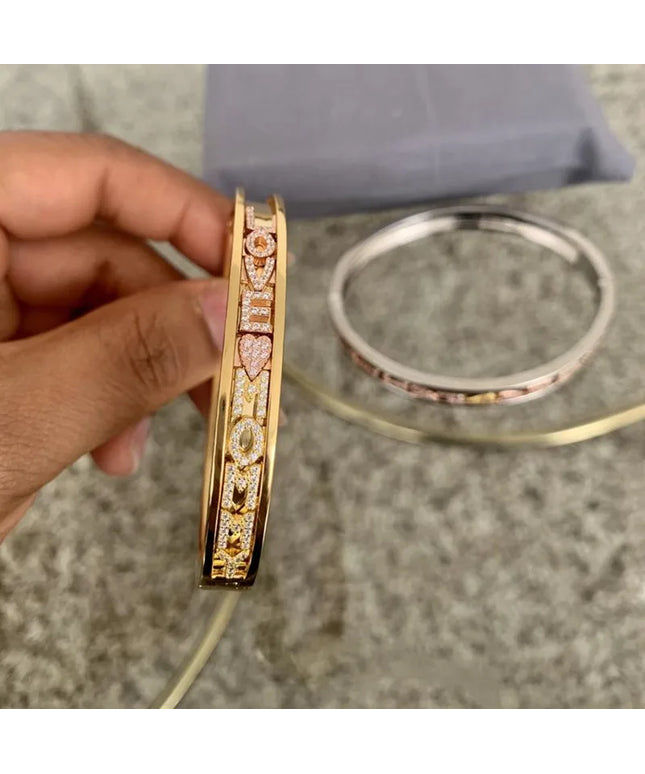 17CM CZ stones DIY Bracelet for Women and Men  Personality Slider Bangle Roman Numeral Bracelet Women Bangle Sliding