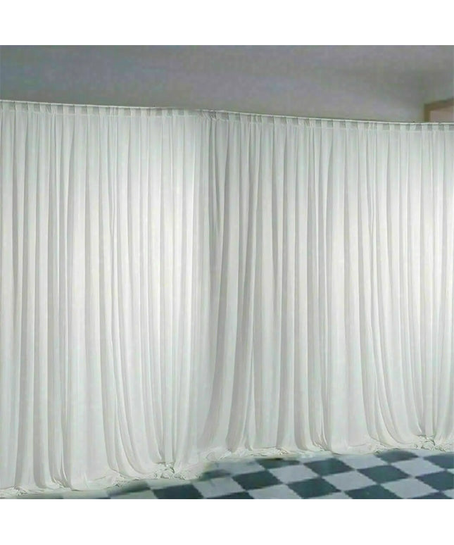 6.5ft Silk White Backdrop Drapes Curtain Wedding Ceremony Party Home Window Decor