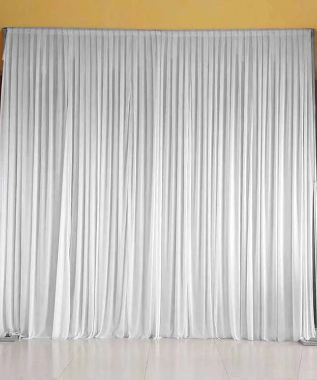 6.5ft Silk White Backdrop Drapes Curtain Wedding Ceremony Party Home Window Decor