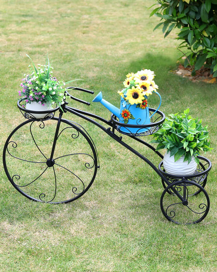 Tricycle Plant Stand Flower Pot Cart Bicycle Holder Rack for Home Garden Patio