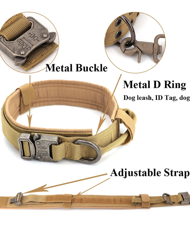 Dog Training Collar Adjustable Tactical Dog Collar And Leash Set Control Handle Pet Lead Collar For Small Big Dogs