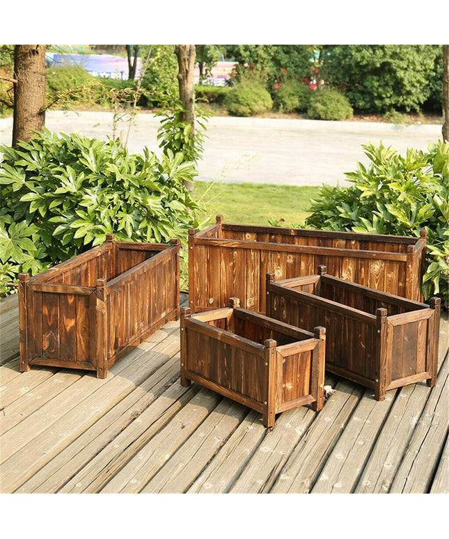 Wooden Raised Flower Bed Indoor Outdoor Vegetable Herb Planter Pot Garden Bed Flower Display