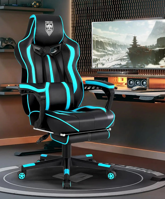 Gaming Chair for Adults Gaming Chairs with Footrest Reclining Computer Chair for Heavy People Big and Tall Ergonomic