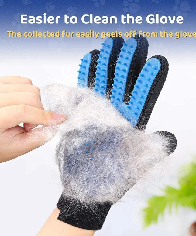 Pet Grooming Kit for Dog Cat Rabbit Fur 2 Sided Grooming Brush Bath Cleaning Glove De-Shedding De-Matting Pet Hair
