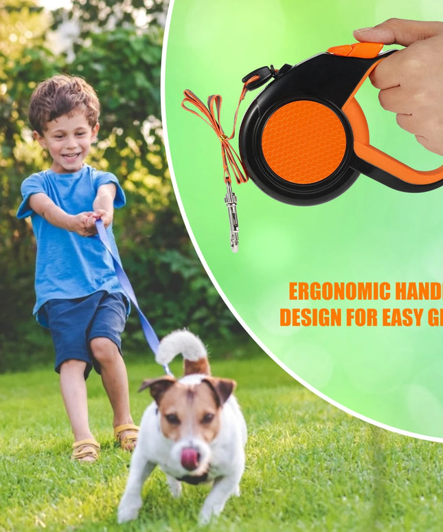 8M Retractable Dog Lead Heavy Duty Pet Walking Leash with Strong Reflective Tape Non-Slip Handle for Small Medium Large Dogs