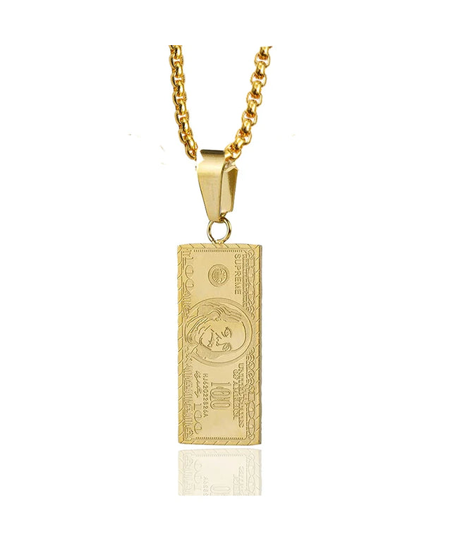 Hip-hop Accessories Party Gifts Dollar Pendant Men's Fashion Necklace,Birthday Gifts, Small Bills Valentine's Day