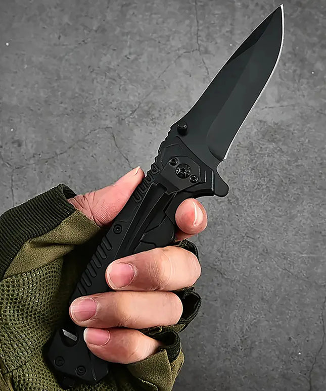 Multi functional outdoor camping knife with safety lock, foldable blade and sharp pocket tactical knife, suitable for fishing