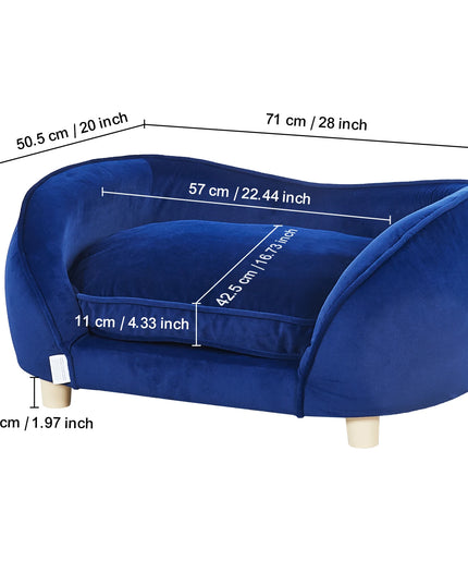 SucceBuy Pet Sofa Dog Couch for Medium-Sized Dogs and Cats Soft Velvety Dog Sofa Bed for Living Room Bedroom Pet Store or Clinic